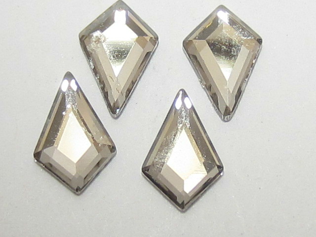 12 pcs. KITE 6.4X4.2mm  CRYSTAL SILVER SHADE FLATBACK European Rhinestones